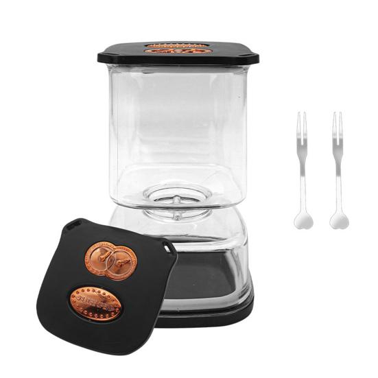 Банка для рассола с 2 вилками Разделение сухого и мокрого Банка-сепаратор рассола Большой вместимости Герметичный контейнер для маринованных овощей