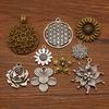 2 Pieces Mix Flower Charm Flower Of Life Charm Pendant For Jewelry Making Diy Craft Supplie Women Jewelry