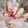 Средние ногти-пуанты с дизайном из страз, многоразовые, полное покрытие, клейкие накладные ногти, прессованные ногти, искусственные накладные ногти, наклейки для ногтей для женщин