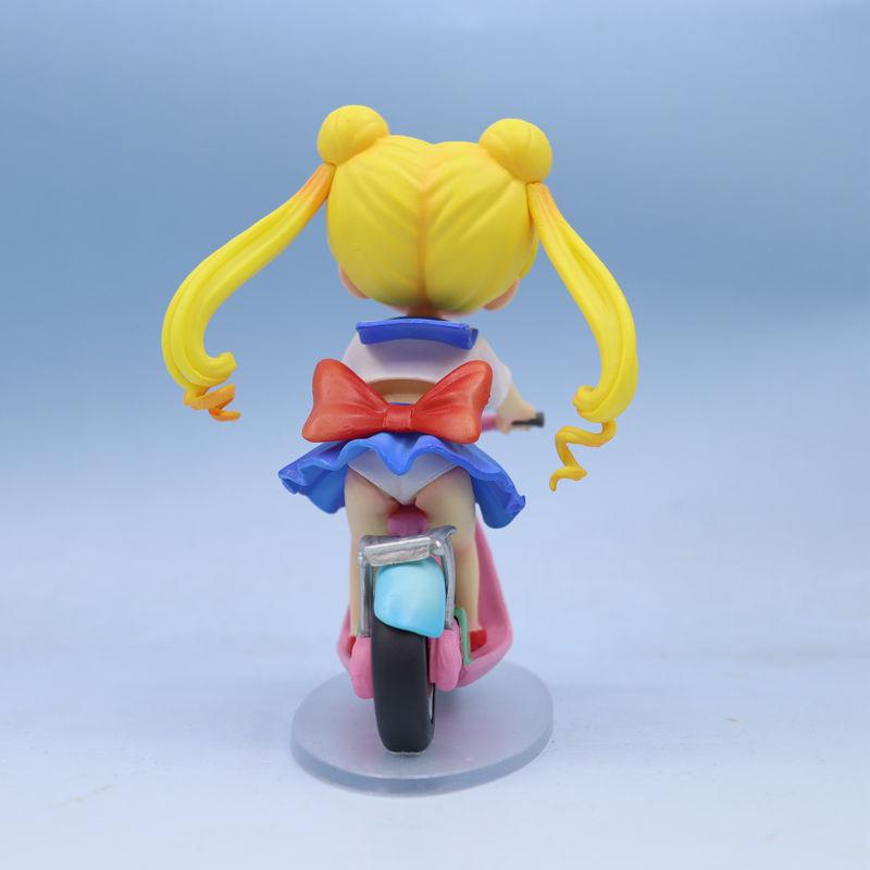 13 см Аниме Фигурка Сейлор Мун Q Версия Цукино Усаги Едет на Велосипеде Коллекция Фигурок Декор для Рабочего Стола Украшение Кукла Игрушка для Детей Подарок