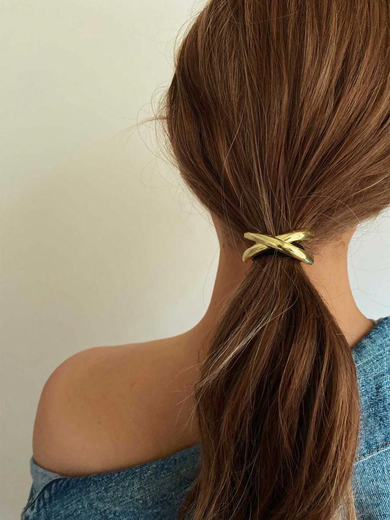 Elegant Golden Metal Simple Hair Tie Women's Luxury Style Ponytail Holder Simple Chic Hair Tie Hair Ring Ponytail Elastic Band Hair Accessories