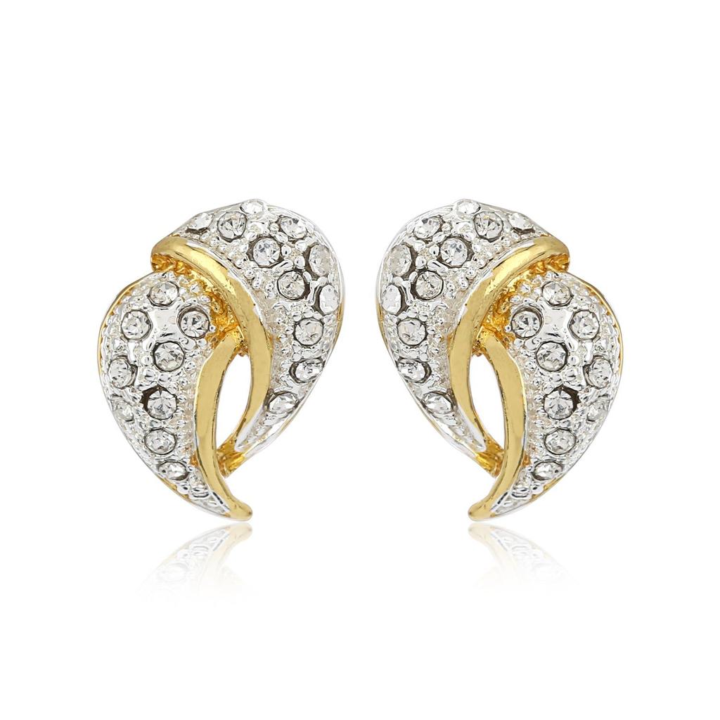 Модные серьги-гвоздики с двухцветным покрытием