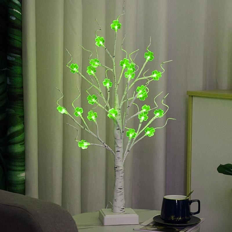 Plastic LED Shamrock Tree Decoration Light for Patrick's Festival Event Safe Design Easy Assembly Child Friendly