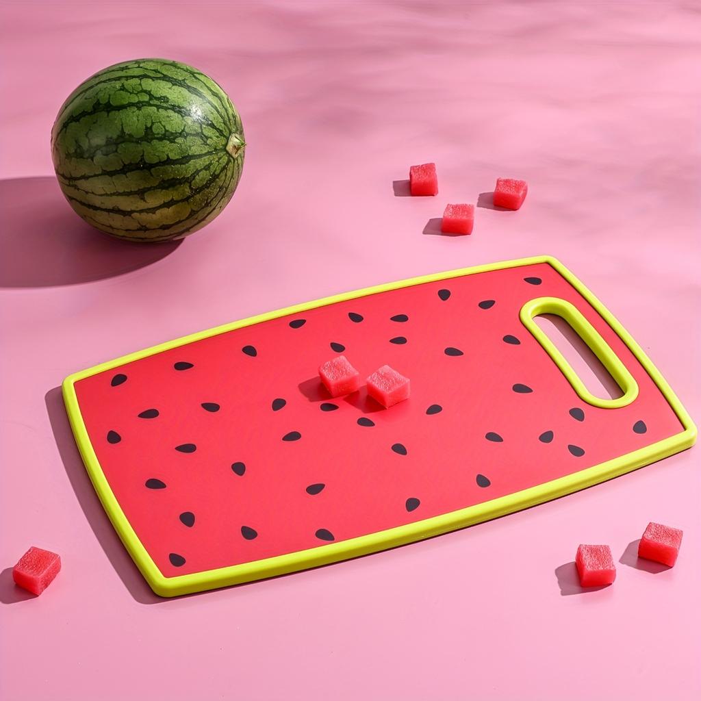 1pc, Chopping Board, Double Sided Cutting Board, Butcher Block, Watermelon Cutting Board, Board For Meat, Cheese, Bread, Vegetables And Fruits
