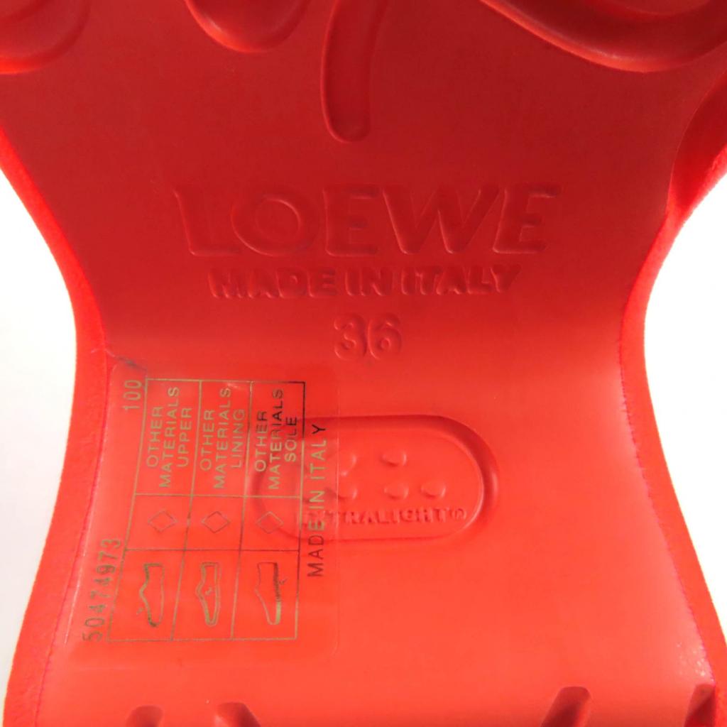 Pristine LOEWE Sandals Terraform Clogs Neon Orange Women 36 L814V29X15 Used