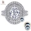 Luxury Oval Moissanite Rings With Certificate Silver 925 Jewerly Wedding Party Fine Jewerly Gift Size 5-10