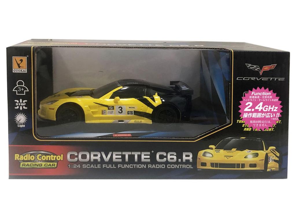 Doyusha 2.4GHz 1/24 Scale Cadillac Corvette C6.R Yellow/Black Electric Radio Control Model No. 866-2417 YB