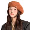 Solid Color French Artist Hat Retro Plain Cap Fashion Winter Berets Hat  Lady