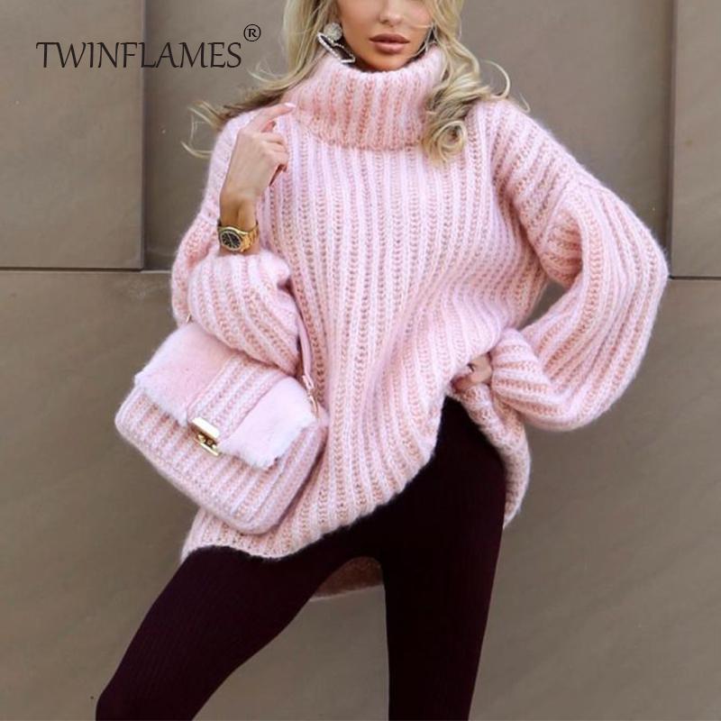 Водолазка, вязаные свитера, женские осенне-зимние теплые пушистые свитера большого размера, женские пуловеры с длинными рукавами, женские топы