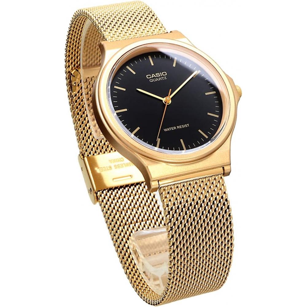 Casio Унисекс Аналоговые Часы Черные Золотые Mq 24mg 1e