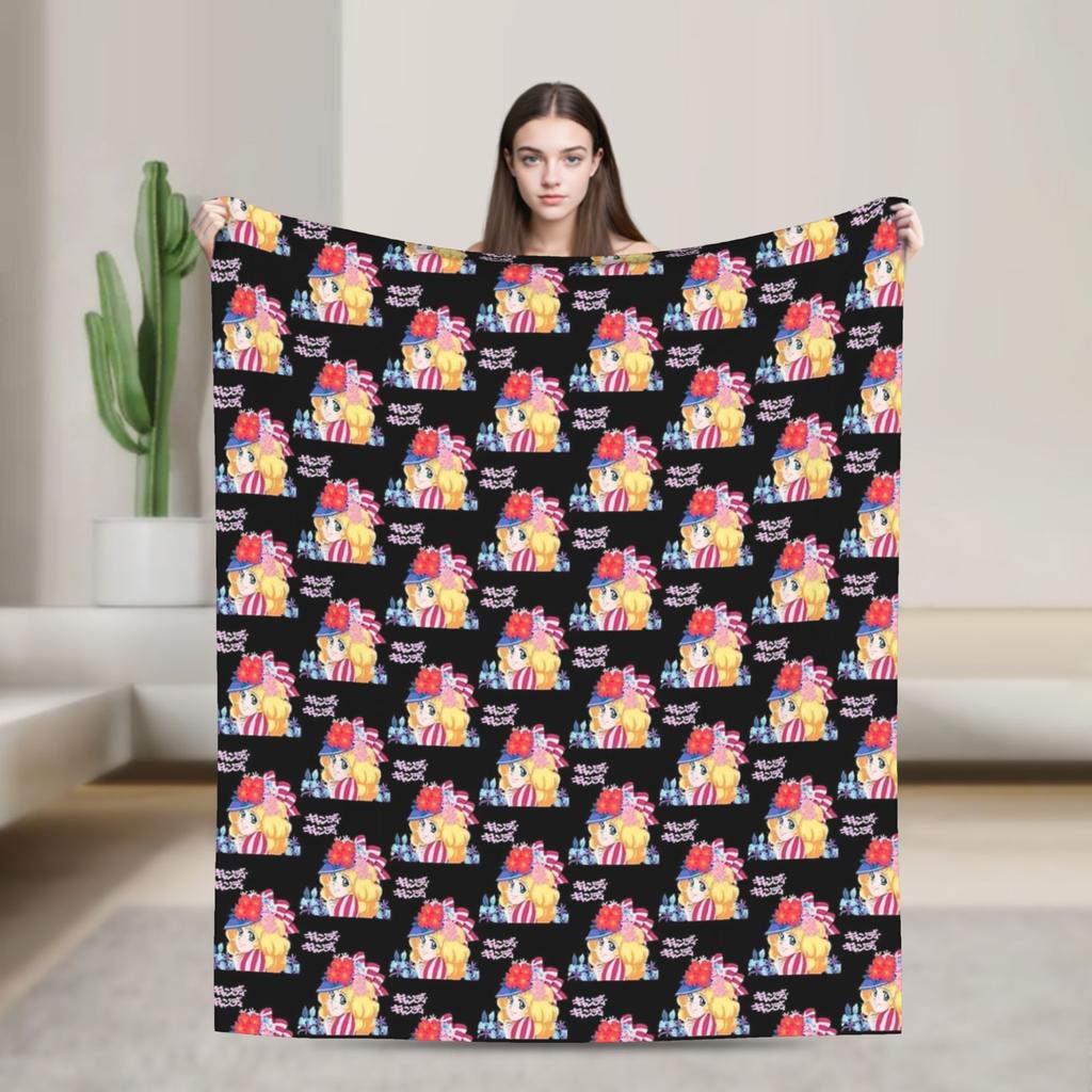 Candy Candy And Terry Anime Blanket Warm Soft Funny Plush Bedding Throws For Couch Bed Travel Flannel Bedspread Bed Cover