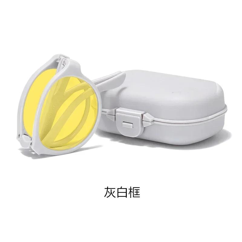 NEW Foldable Night Vision Glasses with Box for Men Women Round Ultralight Light Blocking Eye Protection Eyewear for Driving