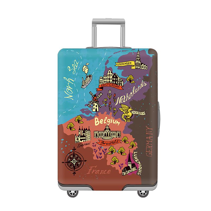 Индивидуальный эластичный чехол для чемодана, утолщенная защита от пыли с напечатанным изображением