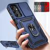 Shockproof Armor Slide Camera Ring Case For Samsung Galaxy A05 A15 A25 A04S A14 A24 A34 A54 A23 A33 A53 A73 A13 A22 M53 5G 4G S23 S24 Ultra Plus Cover
