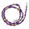 Natural Amethyst Labradorite Gemstone Mix Shape Smooth Beads Necklace 17" UB4241 UB-4241