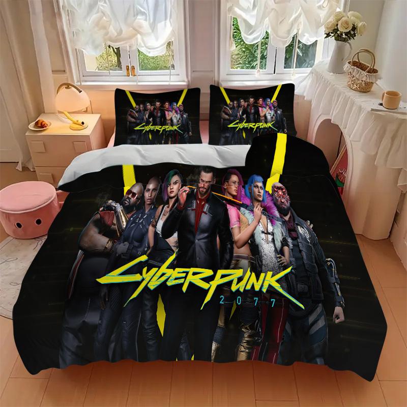 Cyberpunk Characters Print 3Pcs Bedding Setduvet Cover With 2 Bedropillowcase Home Birthday Gift