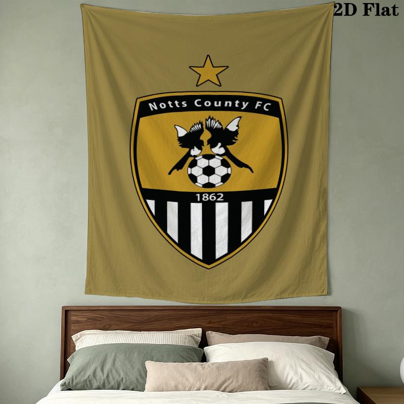 Notts County Football Club Wall Tapestry Aesthetic Wall Hanging Printed Fabric Blanket Decorative Tapestries For Bedroom Living Room Home Decor