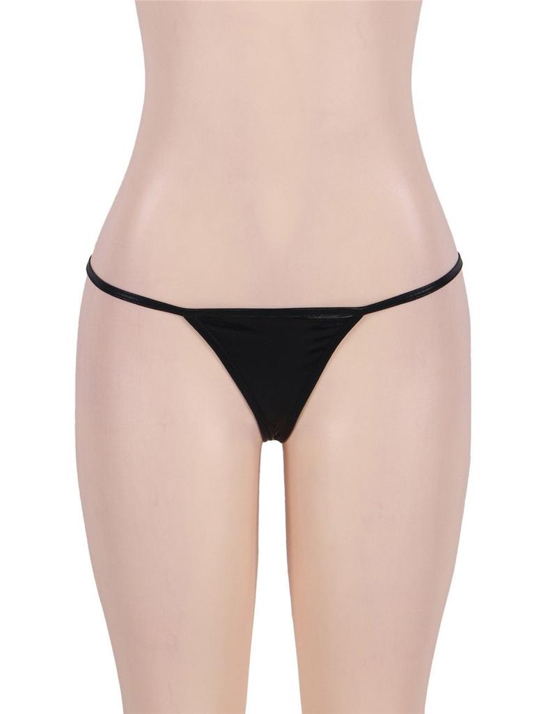 О Да Сексуальный Плюс Экстра Металлический Комплект Трусиков Женские Трусики Танга, Нижнее белье, Размер, Маленький, Стринги (2XL, черный)