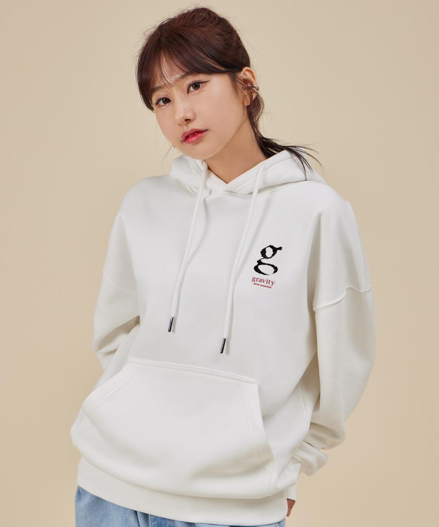 SIGNATURE Gravity Oversized Wide Shoulder Hoodie_White