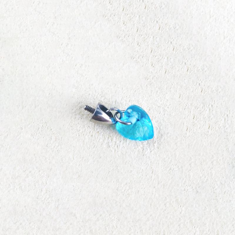 F136 Титановый лабрет с пулевидным наконечником в форме капли и подвеской из кристаллического циркона для пирсинга хряща уха