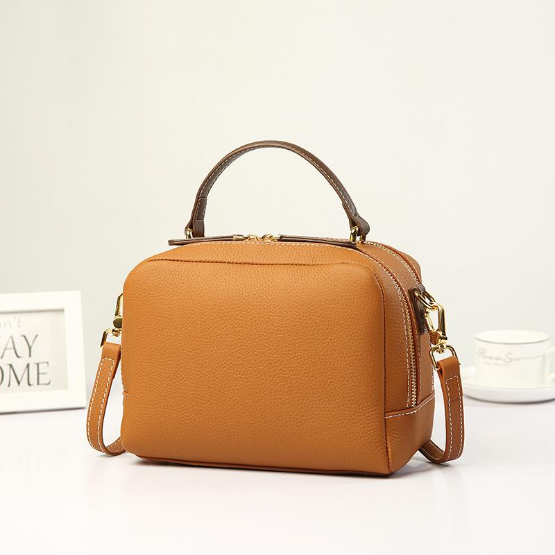 Верхний слой коровьей кожи, маленькая квадратная женская сумка через плечо Superior Sense Simple из натуральной кожи для женщин