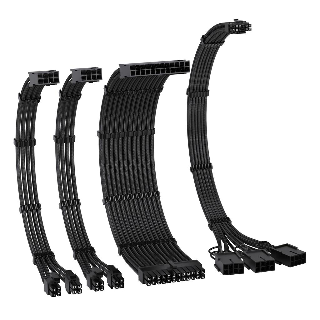 PCIe 12VHPWR Power Supply Dedicated PSU Cable Extension Sleeve 24 Pin Pin Pin To 3X PCIE 8 Pin Power Cable Extension GPU Extension Cable 16AWG Black