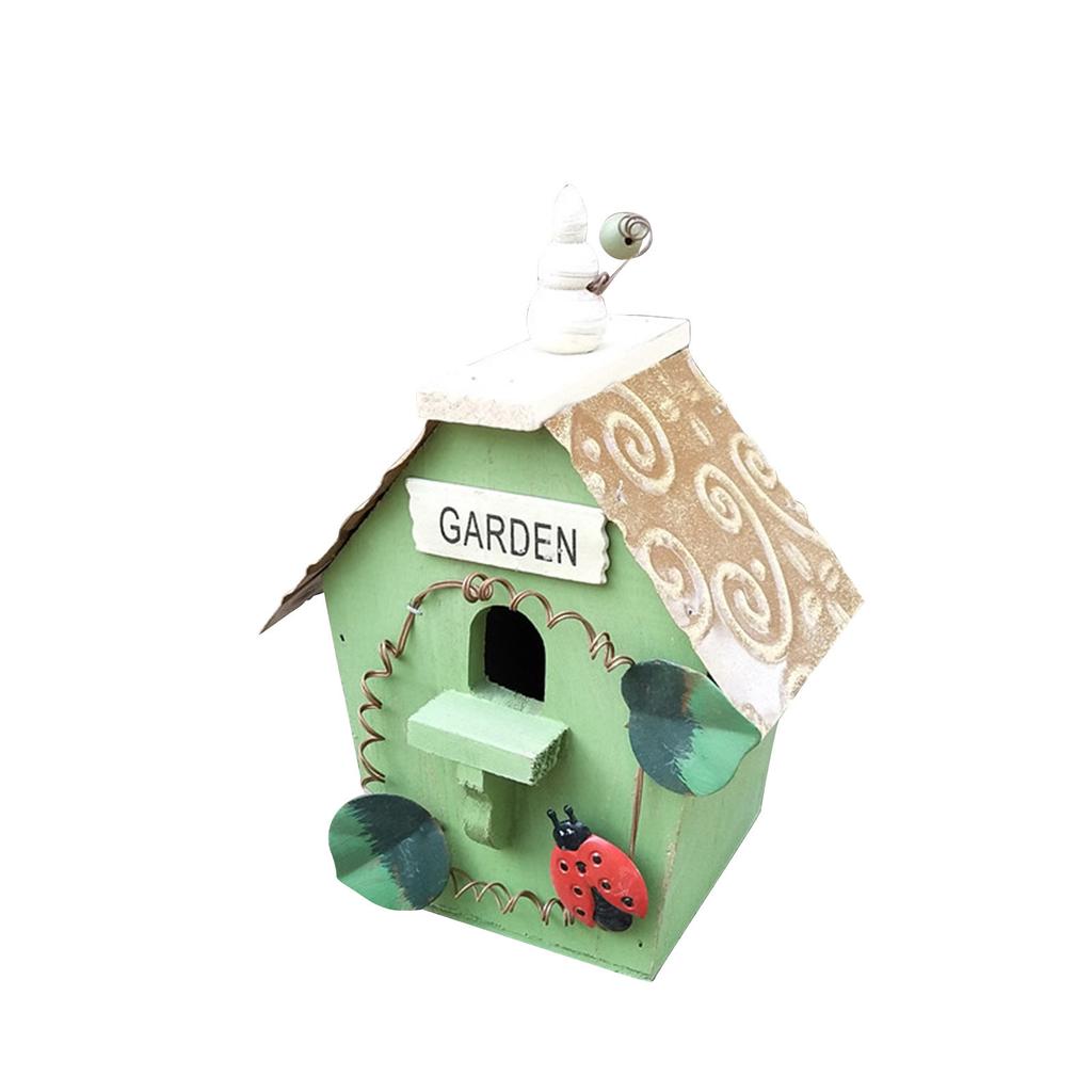 Bird Houses For Outside,Wooden Birdhouse Hanging For Outdoor Garden Patio Decoration Bird Hut Box For Wren Sparrow Hummingbird