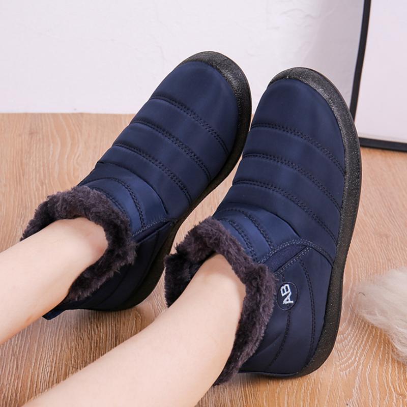 Winter Low Cut Women's Boots For Warmth Women's Snow Boots Waterproof Cloth Size 43 Women's Cotton Shoes Casual Women's Shoes