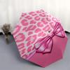 1pc Pink Leopard Print Bow Umbrella with Plastic Handle,Compact & Stylish,Cartoon Pattern,Outdoor UmbrellaPT334