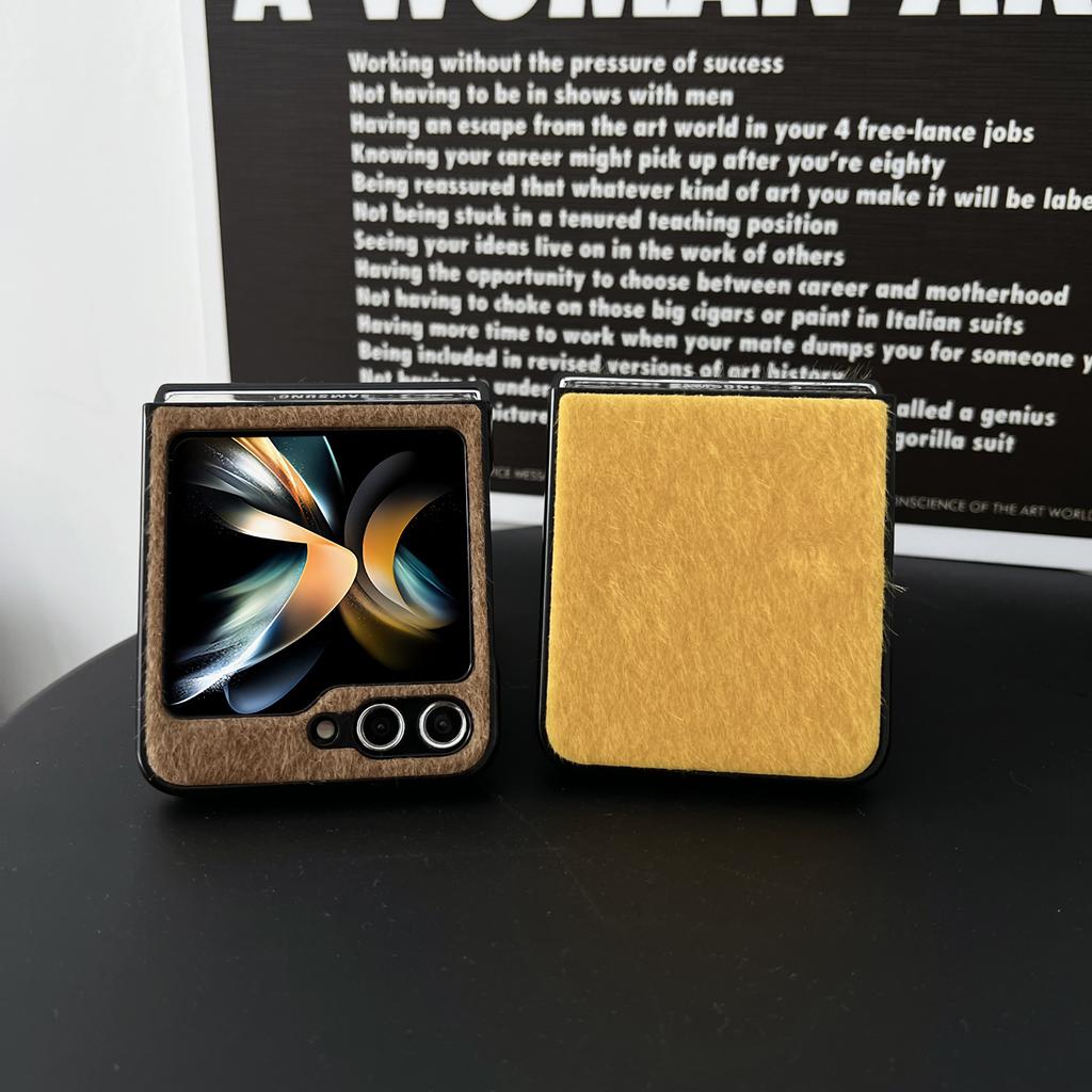 PU Leather Phone Case for Samsung Galaxy Z Flip 5 Flip5 ZFlip5 5G Hard Shell Plastic Shockproof Fall Prevention Cover