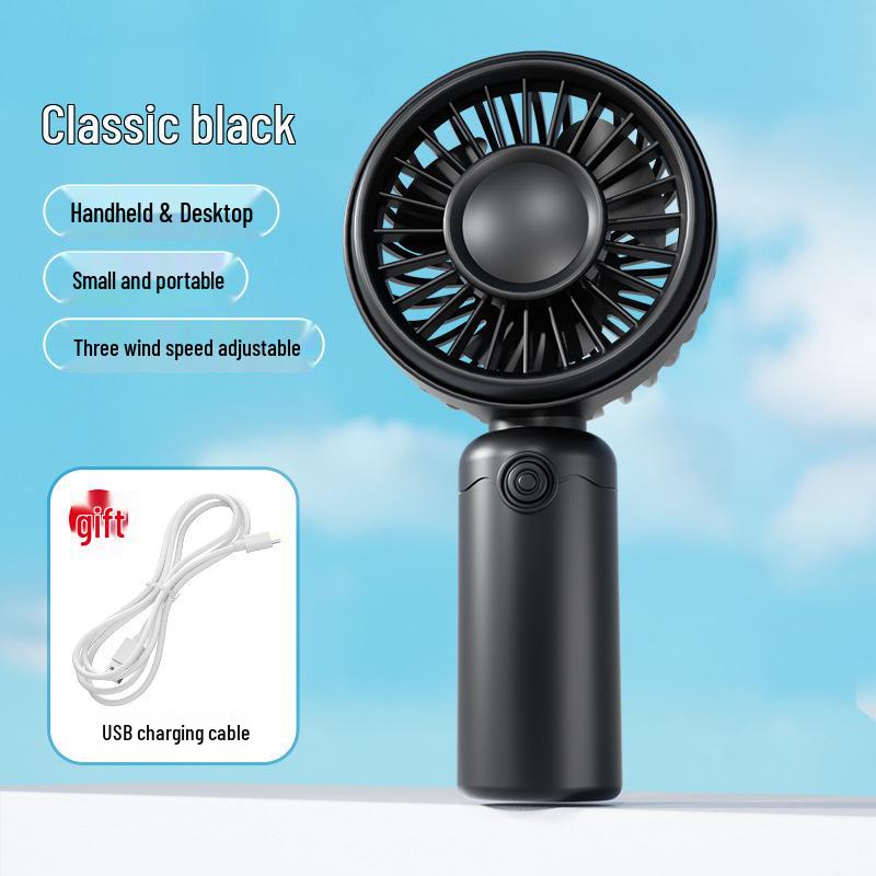 Portable Mini USB Rechargeable Handheld Fan with Desktop Stand - Student Gift