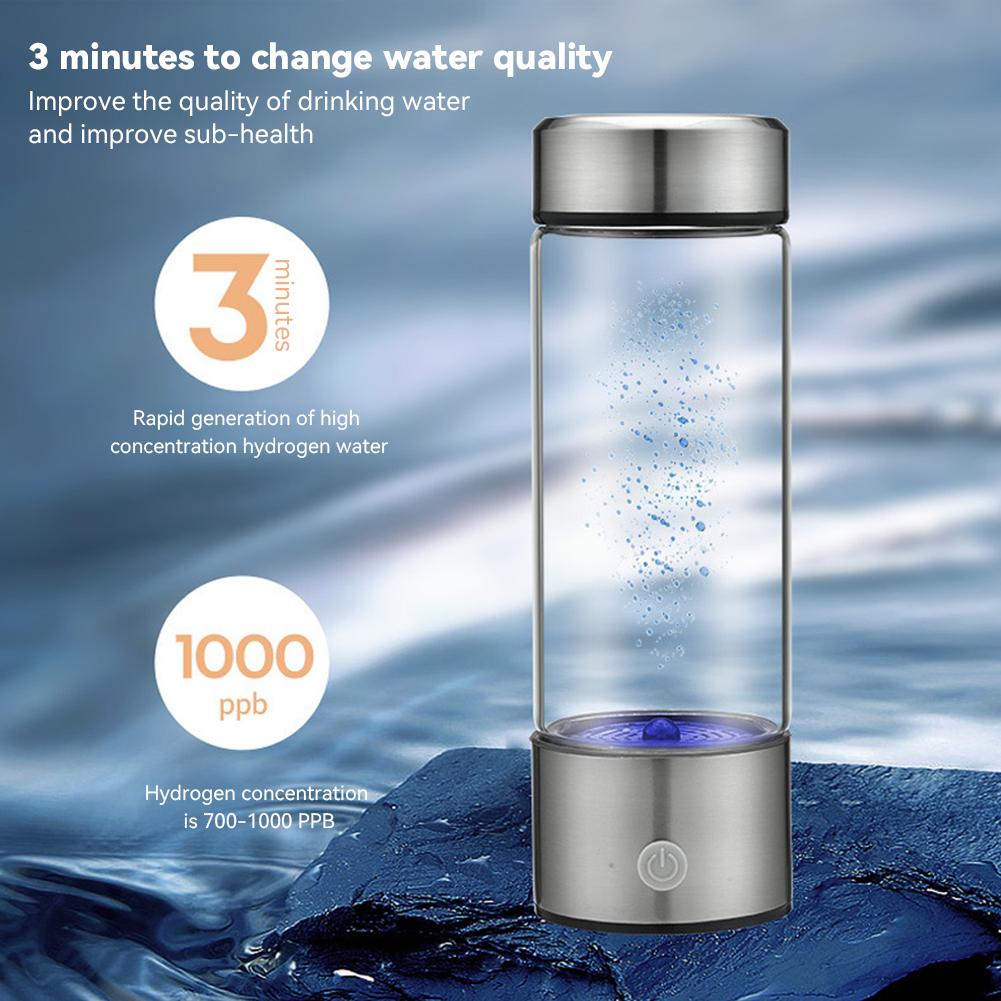 450ml Hydrogen-Rich Water Cup Electric Hydrogen Absorption Water Generator Bottle Filter Portable Hydrogen Absorption 1200MAH