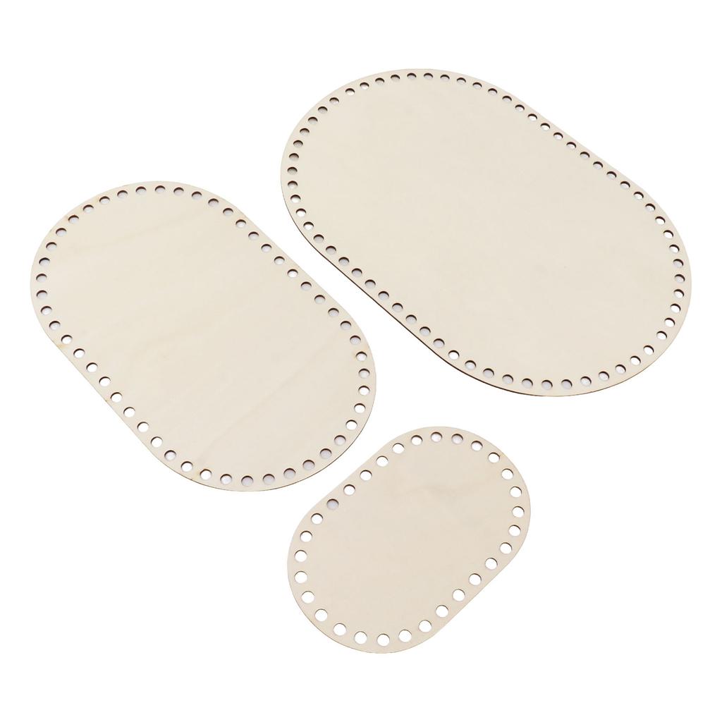 3 шт. Деревянная корзина с дном овальной формы, пустая сплошная корзина для вязания крючком, деревянная основа для принадлежностей для плетения корзин своими руками