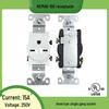 Настенная розетка типа T 15A 250V, одноместная, для Северной Америки, Канады, Японии, Тайваня - Совместима с кондиционерами.