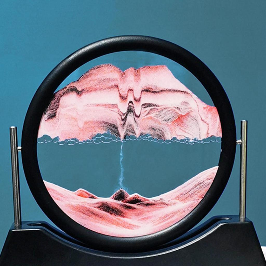 Picture Scenery Painting Landscape Round Art Toys Glass for Desktop Gift Study Room Adult Display