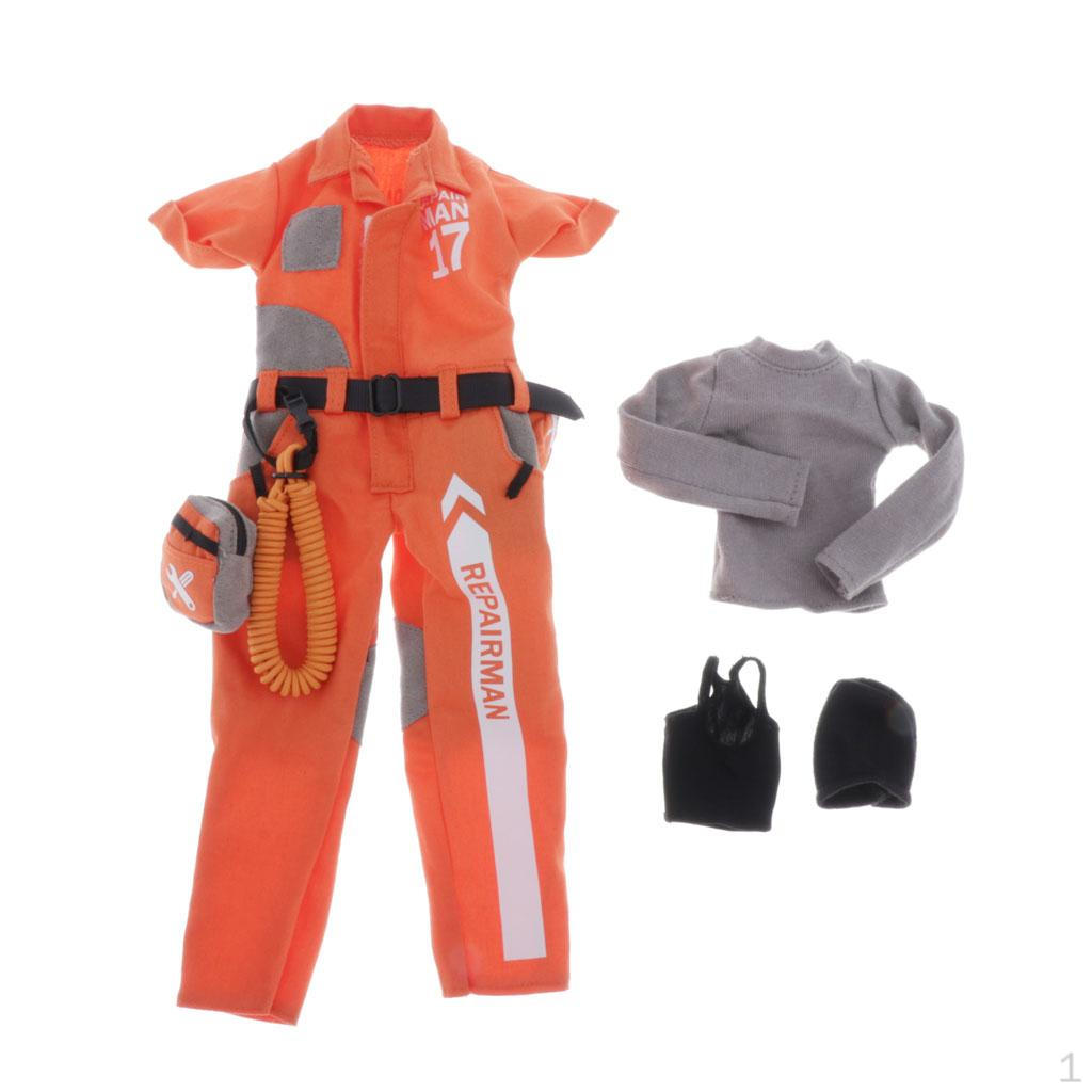 1/6 Scale Miniature Repairman Clothes Work Gown Clothing Set for 12inch Doll