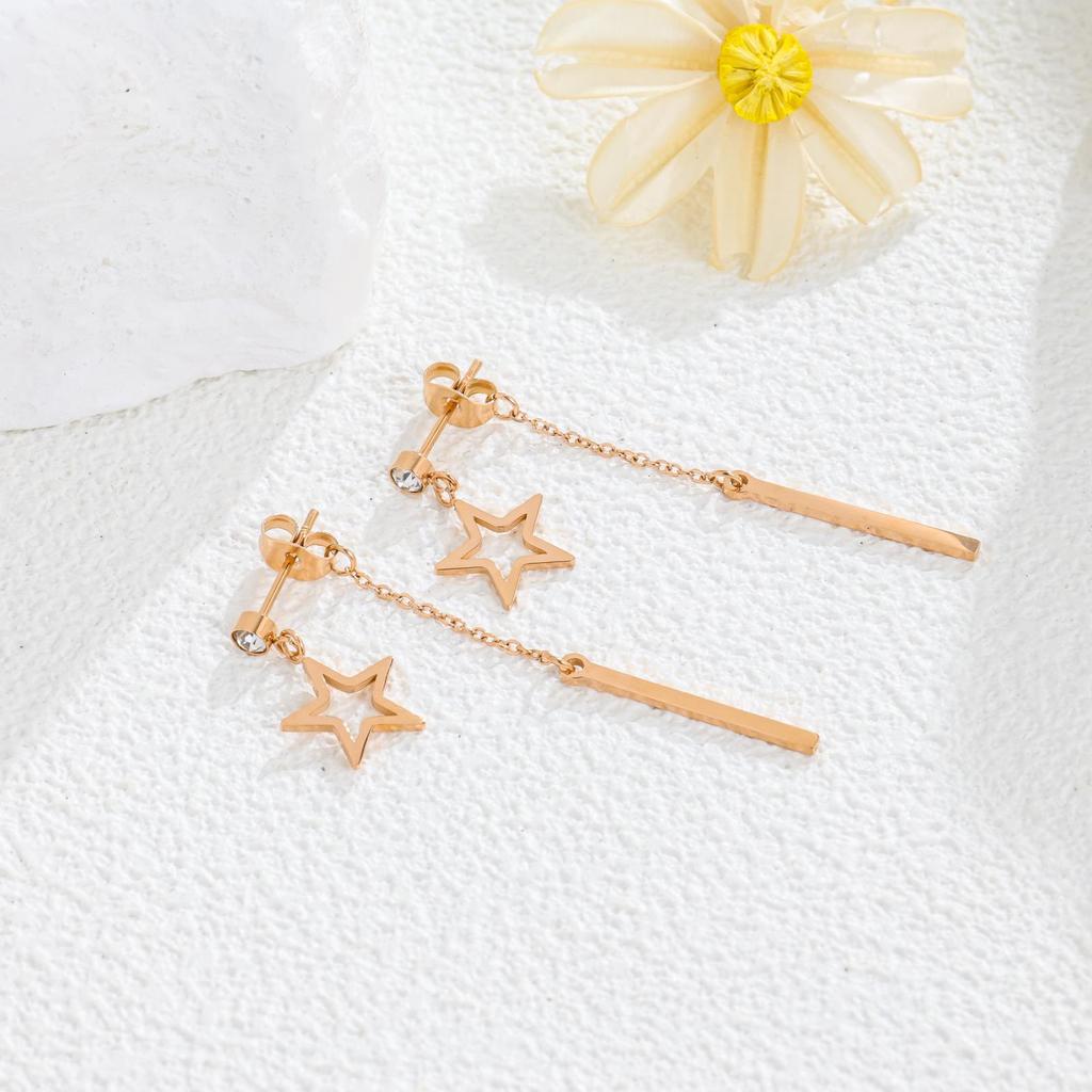 Ветер Ниша Длинные Звезда Женские Серьги Простой Рождественский Подарок Подчеркивающие Лицо Тонкие Серьги из Титановой Стали Женские