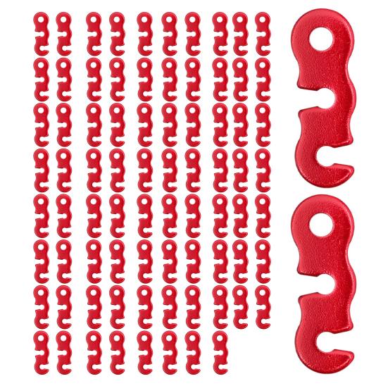 20/48/80/100Pcs Aluminum Alloy Guyline Cord Adjuster Tent Tensioner Heavy Duty Outdoor Camping Hiking