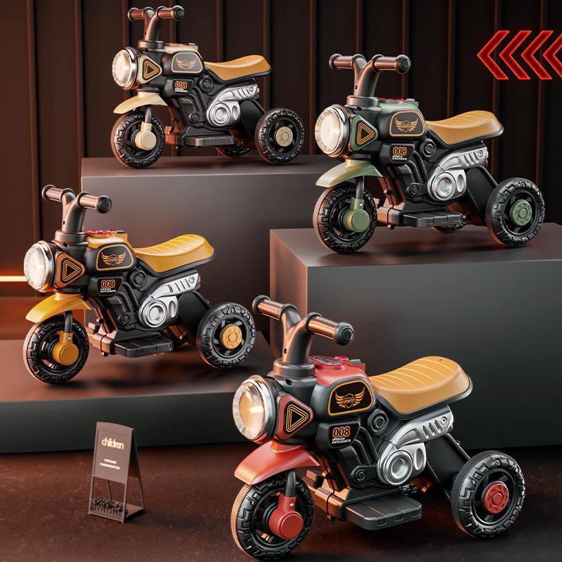 Детский электрический трехколесный велосипед с перезаряжаемым мотором и функцией скольжения – развивающая игрушка для мальчиков и девочек