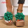 Fashion Aphixta 9cm Heels Slides Women's Shoes Woman Slippers Flip Flops Wedge Platform Shoes Woman Beach Slippers Zapatos Mujer