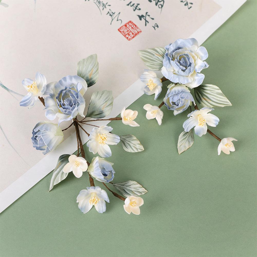 Заколки для волос в виде цветка, вилки, китайские аксессуары для волос ханьфу для женщин, вилка-шпилька ручной работы, винтажные свадебные украшения для волос в стиле ретро, короны для девочек и женщин