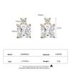 RAKOL Sapphire Color Geometric Square Zircon Stud Earrings for Women