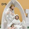 Holy Family Resin Figurine Nativity Advent Statue Joseph Virgin Mary Birth of Jesus Sculpture Home Office Desktop Decoration Ornament