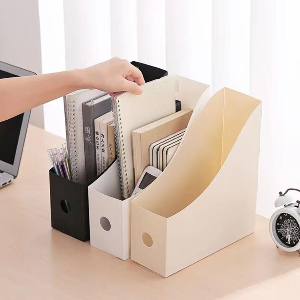 Plastic Material Vertical File Organizer Multi-Tier Storage Box Desktop Bookshelf Student Use