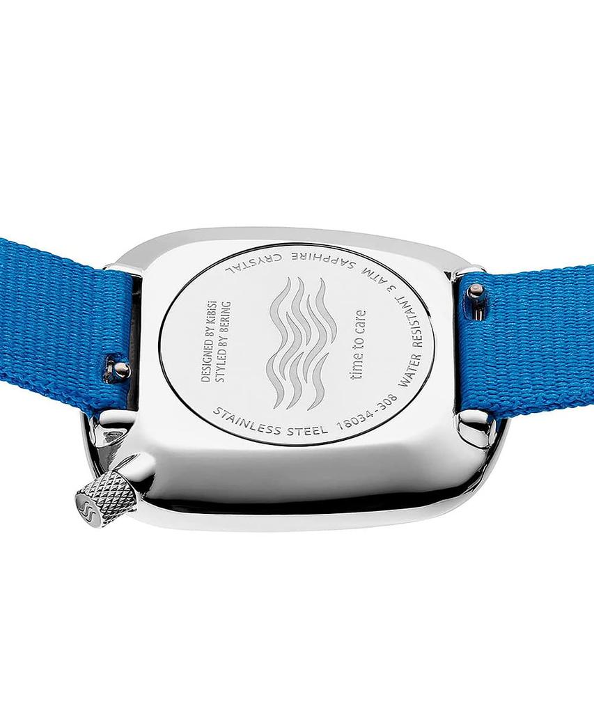 BERING Pebble 18034-308 унисекс часы синий сетчатый ремешок из нержавеющей стали сапфировое стекло