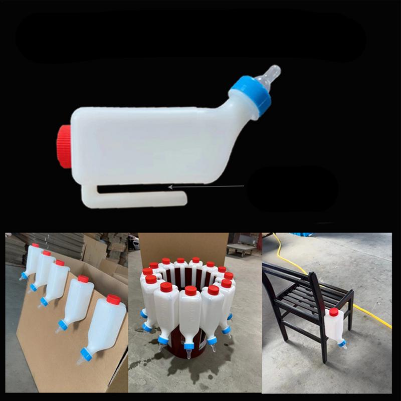 Бутылочка для кормления козлят и ягнят с прозрачной шкалой, подвешиваемая, для молока, с мягкой соской, бутылочки для кормления ягнят для животных