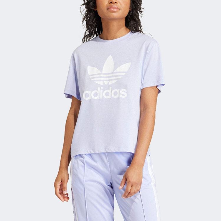 (WMNS) adidas Adicolor Trefoil Boxy T-Shirt Asia Sizing 'Purple' Women's IN8439