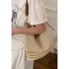 Mori Hollow Woven Bag Female, Lazy Wind Ins Korean Literary Tote Bag Beaded Large-capacity Shoulder Straw Bag