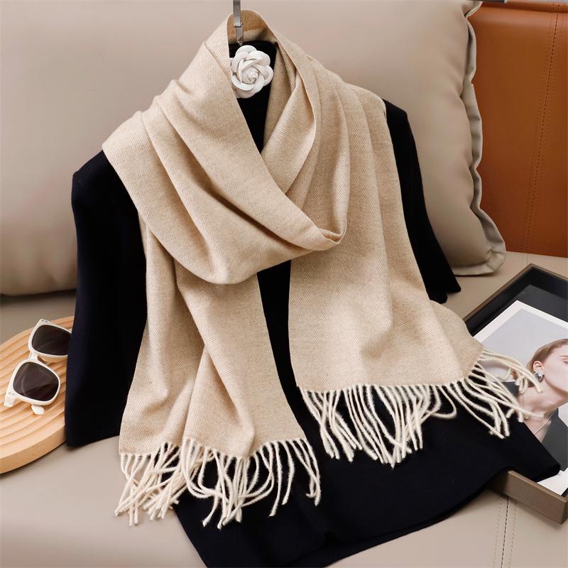 New Winer Warm Cashmere Scarf for Women Fashion Solid Thick Blanket Pashmina Shawl Wrap Female Bufanda Echarpe Foulard