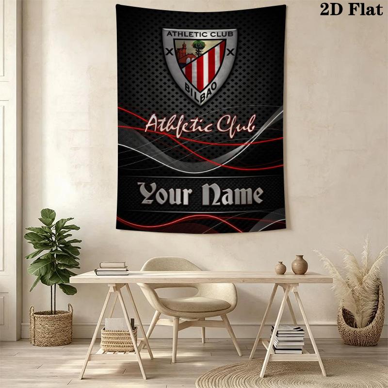 Name Custom Athletic Club Wall Tapestry Aesthetic Wall Hanging Printed Fabric Blanket Decorative Tapestries for Bedroom Living Room Home Decor